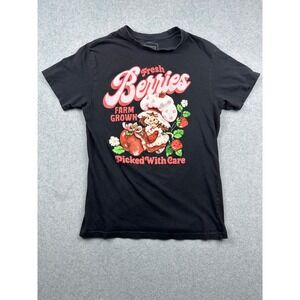 Strawberry Shortcake Fresh Berries Graphic T-Shirt Black Isaac Morris Medium